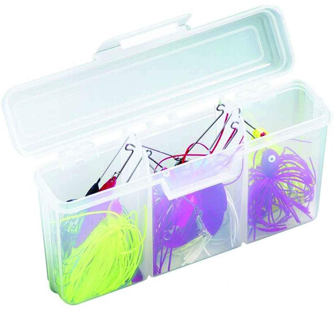 Flambeau Outdoors Small Spinnerbait Box, 3 Compartments, Holds 6, Clear