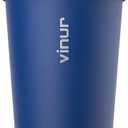 VINUR 4 Pack Stainless Steel Cups 16 oz Pint Tumbler Stackable Metal Drinking Glasses for Travel, Camping, Outdoors (Baby Blue-Navy-Teal-Purple)