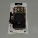 Case for iPhone 17 Pro with Magnetic Stand, Luxury Plating Curly Wavy Frame and Cute Heart Pattern, Lens Edge Raised Protection, Slim Shockproof Soft Case for iPhone 17 Pro-Black