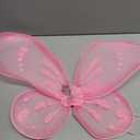 Sratte Fairy Princess Butterfly Wings Girls Kids Butterfly Costumes Set Star Wands Adults Christmas Birthday Party (Pink)