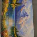 crmotu Lake Landscape Wall Art, Snow Mountain Forest Extra Large Artwork, Nature Yosemite Sunny Paintings, Wildflower Pictures Wall Decor Living Room Bedroom Dining Room Canvas Prints 29x57 Inch