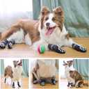BINGPET 6PCS Dog Socks to Prevent Licking Paws with Grippers for Hardwood Floors Anti Slip, Winter Pet Shoes Booties, Extra-Thick Grip Dog Boots & Paw Protectors for Small Medium Large Senior Dogs, S (Black (6 Count))