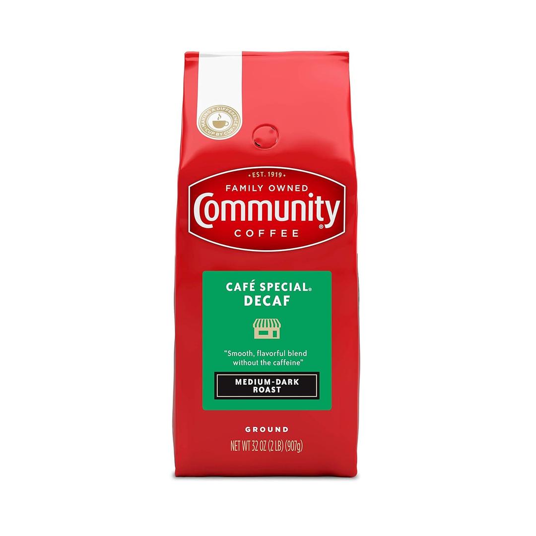Community Coffee Caf Special Decaf Ground Coffee, Medium Dark Roast, 32 Ounce Bag (Pack of 1) (EXP 04/20/26)