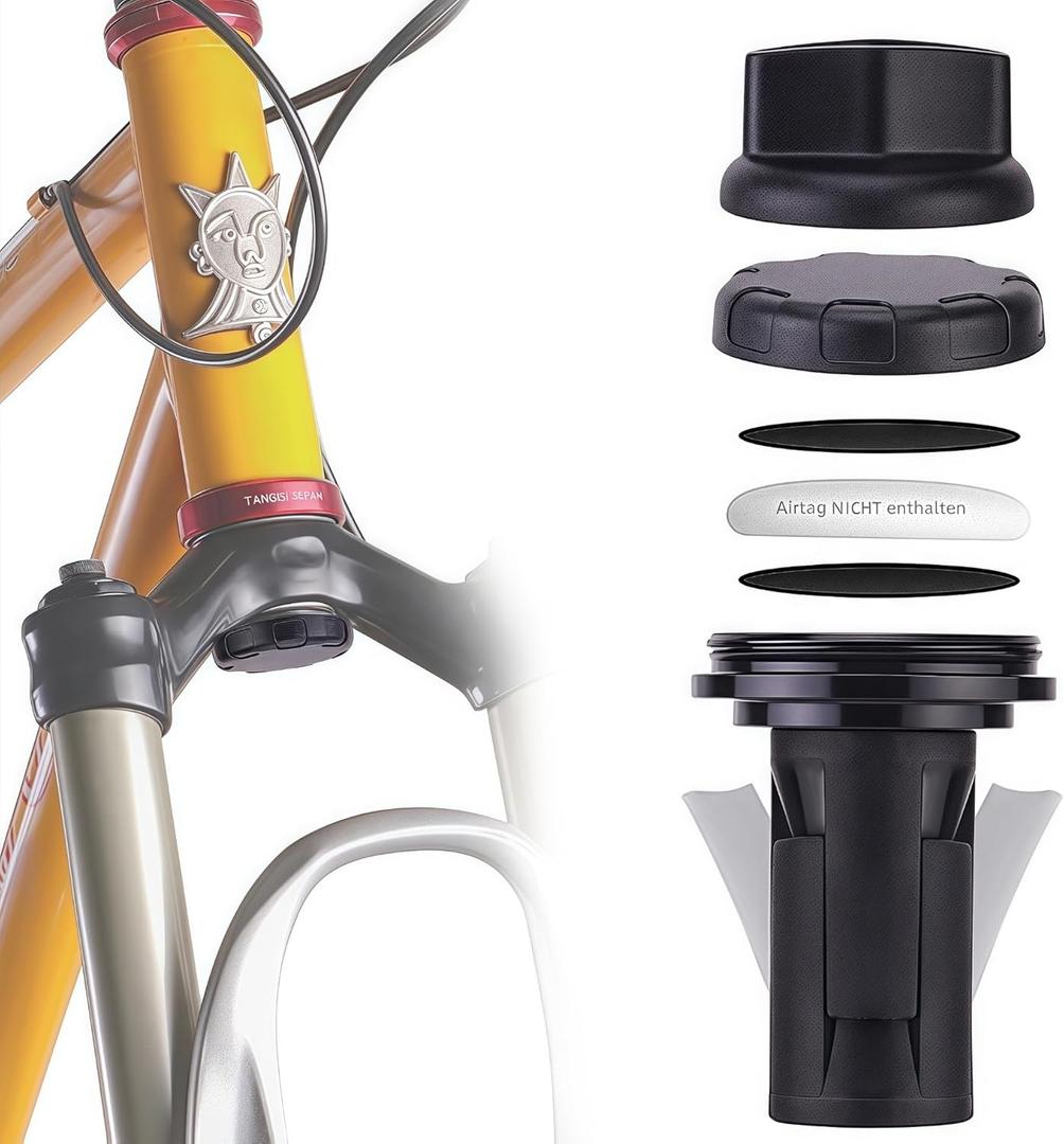 Bike Mount Hidden Compatible for air-tag, The Most Secret Anti-Theft Device - Waterproof for MTB Bicycle Suspension Fork with Inner Diameter 18-30mm (Air-Tag Not Included) (QC-01GPS-Ma)