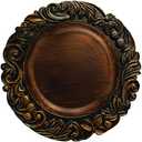 ChargeIt by Jay Aristocrat Round Charger Plate, Brown , 14", Pack of 2