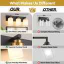 Vanity Lights for Bathroom, 3-Light Black and Gold Bathroom Vanity Light Over Mirror with Milky White Glass Shades, Modern Bathroom Light Fixtures for Living Room Hallway Cabinet (Bulbs Not Included)