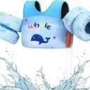 HeySplash Swim Vest for Kids, Toddler Pool Floaties, Children Swimming Vest with Adjustable Strap, Swim Jacket Water Wing Arm Float, Puddle Sea Beach Boat Jumper Boy Girl Baby (E Blue Whale, for kids 31-66 lbs)