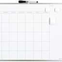 U Brands Magnetic Dry Erase Calendar White Board, 16" x 20" Inches, Silver Aluminum Frame