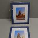 8x10 Picture Frame Set of 2, 8 x 10 Wood Photo Frames with Mat for 5x7, Natural Wooden Frame with Real Glass Cover for Wall and Tabletop Display,Blue