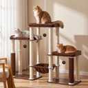 FourFurPets Modern Cat Tree, Cat Tower for Indoor Cats, Wooden Cat Tree