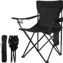 Damei century Folding Camping Chairs- Lightweight, Portable Chair for Beach, Lawn, Outdoor Sports (Black)