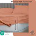 Linen Home 100% Cotton Percale Weave King Fitted Sheet Only - Crisp, Cool & Breathable, Long Staple Combed Cotton, 16" Deep Pocket, All-Around Elastic, Hotel Quality, Tera Clay