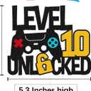 3 x Level 10th Unlocked Cake Topper Game Controller 10s Cake Decoration Happy 10 Birthday Cake Decor Video Play Game Movie Theme Boys Girls Men Women Teenager Bday Party Event Celebration Supplies