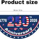 2PCS 250th Anniversary USA Flag, 1.5X3 FT 1776-2026 Fan Flags, 250 Years Anniversary Flag Bunting for Wall, Front Door, Porch, Fence, Outdoor Decorations with Brass Grommets (Style A)