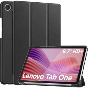 For Lenovo Tab One 8.7 Case with Screen Protector(1 Pack),high quality Hard Shell, Lightweight,Quality PU,Anti-Fingerpirnts, Scratch Resistant, Black for Lenovo Tab One Tablet 8.7 inch