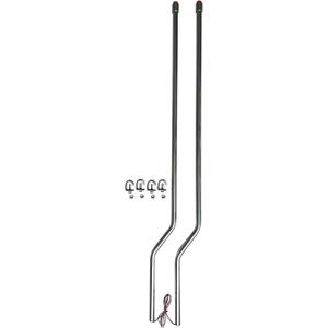 Stainless Steel Bumper Guide, 2 Pack, Metal, with Mounting Clamps and Lights, 46 inch length.