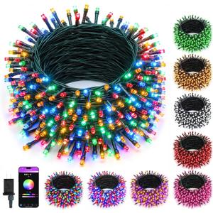 Minetom 82ft 250LED Color Changing Christmas Halloween Tree Lights, LED RGB String Twinkle Lights, 16 Milion Adjustable Colors Smart Fairy Lights with Remote & App & Timer for Xmas Tree Holiday Party