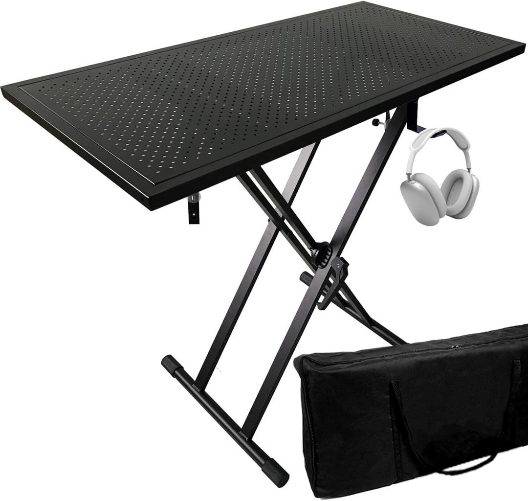 DJ Table Stand Audio Mixer Stand Portable Booth - 35" x 17.3" Versatile DJ Booth Stand for Piano, Laptops, Controllers, Midi Keyboards, and Audio Mixers, Mixer Pioneer DJ Controller Equipment