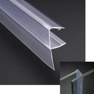 Frameless Shower Door Bottom Seal F-Type Door Sweep Stop Shower Leaking with Drip Rail for 1/4"(6mm) Glass,118"(3000mm) Length