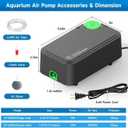 SYSENCIAGA 5W Aquarium Air Pump, Ultra Quiet Dual Outlet Adjustable Oxygen Pump for up to 300 Gallon Fish Tanks, Small Tanks, Hydroponics & Household Use