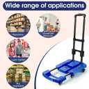 Folding Hand Truck 500lbs, Portable Heavy Duty Dolly Cart, 6 Wheels Collapsible Luggage Cart with 2 Elastic Ropes - Compact Trolley Cart for Easy Moving - Ideal Hand Cart for Travel and More (17, Blue)