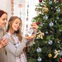 VICASKY Clear Baubles Bauble for Crafting Christmas 18Pcs Ball Handmade Ornaments Sphere Set Round Iridescent Balls Mini Ornament Gradient Colorful Tree Hanging Xmas DIY Rainbow Birthday Wedding