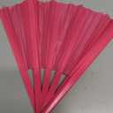 Blulu 4 Pcs Large Folding Fans Bulk with 4 Fan Sleeves, Chinese Kung Fu Hand Clack Rave Fans for Line Dancing, Festival, Party Decor and Performance(Classic Style,Rose Red,13 Inch)