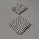 Farmhouse Pillow Covers 22x22, Modern Accent Square Throw Pillow Covers Set of 2, Gray and Beige Striped Patchwork Linen Decorative Pillows Cushion Covers for Couch Chair Bedroom Fall Decorations