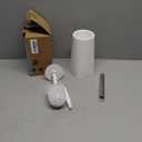 Toilet Brush and Holder Set, Compact Toilet Bowl Brush with Stainless Steel Handle, Hard Bristles, Drip-Proof, Easy to Assemble, Deep Cleaning White (1 Pack)