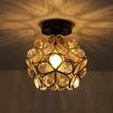 12V RV Flower Petals Tiffany Style LED Ceiling Light Fixture (Bulb Included), Built-in On/Off Switch 4W, 3000K Warm White, LED Interior Light Fixture Fixture for RV, Motorhome, Camper, Trailer