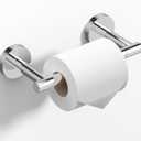 HITSLAM Chrome Toilet Paper Holder Wall Mount, Double Post Pivoting Toilet Paper Roll Holder, SUS304 Stainless Steel Toilet Tissue Holder, Modern Tissue Holder for Bathroom, Kitchen, Washroom (1 Pack)