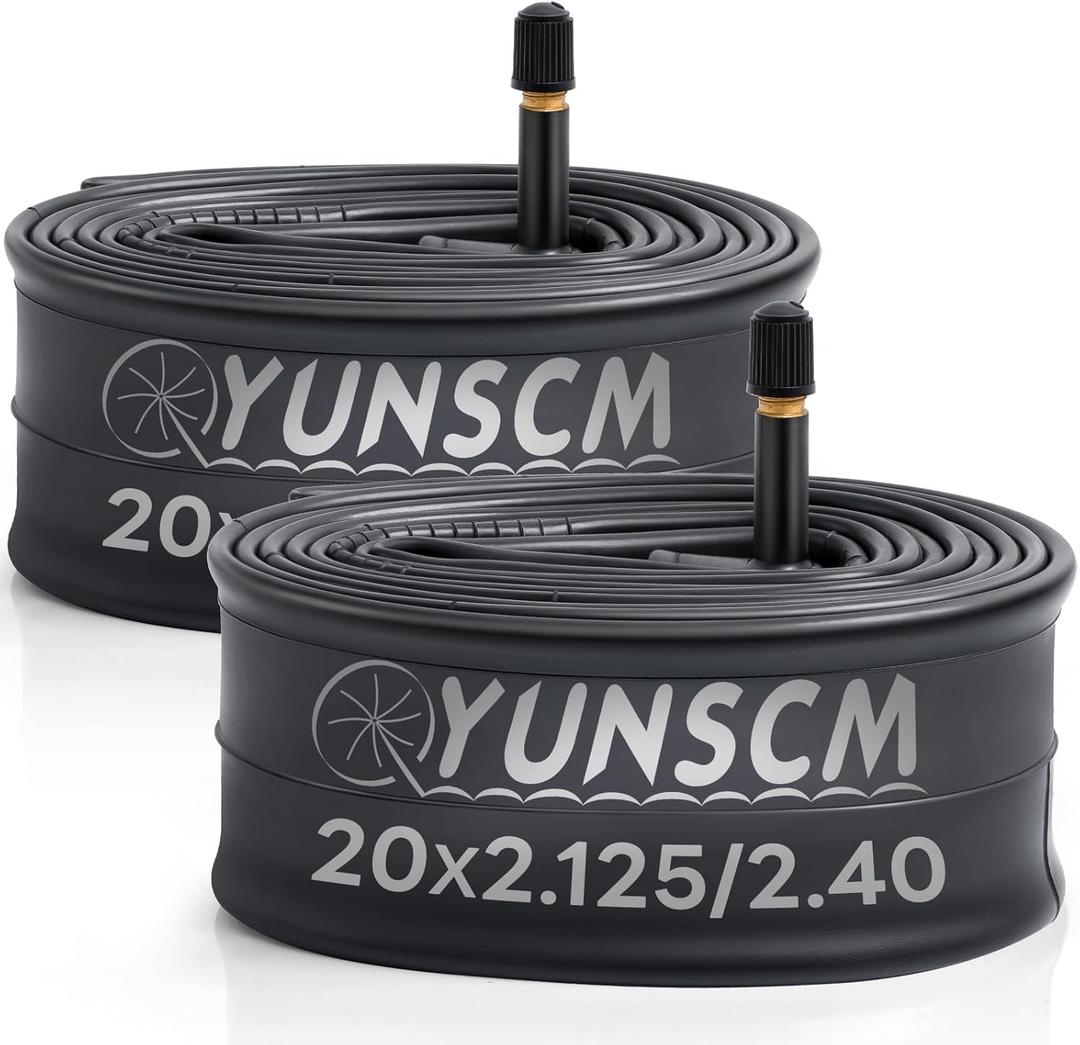 2-PCS 20" Bike Tubes 20x2.125/2.40 AV32MM Premium Quality Butyl 20 Inch Bicycle Tube Compatible with Kids, Road, MTB, City, BMX Bike Inner Tubes Schrader Valve