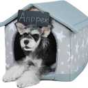 ANPPEX Small Dog House Indoor,M Size Indoor Dog House for Small Dogs and Cats,Covered Dog Bed with Cushion,Grey (M(pets up to 15 lbs), Gray)