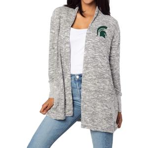 chicka-d Women's Cozy Fleece Cardigan Heather Grey, L