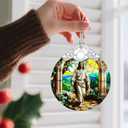 Jesus Stained Glass Christmas Decorations - Religious Christmas Ornaments | Christian Home Decor | Holiday Ornaments Religious Gifts | Christian Gifts | Lord Jesus Gift for Easter or Xmas