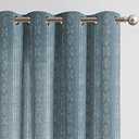 COLLACT Boho Curtains Linen Curtains Blue Geometric Striped Printed Drapes 96 Inches Long for Living Room Farmhouse Rustic Patterned Drapes Light Filtering Grommet Window Treatments 2 Panels Blue