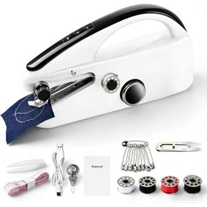Handheld Sewing Machine, Portable Mini Sewing Machine for Beginners, Electric Hand Held Sewing Machine for Adults, Easy To Use Sewing for Clothes and Fabrics Crafts