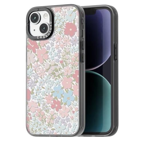 casevivid Compatible for iPhone 16 Case Cute Aesthetic - Durable Fashion Funny Phone Case - Girly Pink Spring Pattern Print Cover Design Black