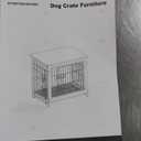 Feandrea 38.6" Dog Crate Furniture, Indoor Dog Cage Side End Table, XL Pet Wood Kennel for Large and Medium Dogs up to 70 lb with Multi-Purpose Removable Tray, Double-Door Pet House, Ink Black