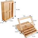 Vencer Adjustable Wooden Artist Table Easel with 3-Drawer Storage Box,Portable Wood Artist Desktop Case with Book Stand,Store Pencil, Paint,Marker Set,VAO-013