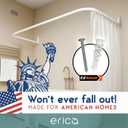 Erica 4 in 1 L & U-Shaped Shower Curtain Rod for Bathtubs, 27.5x65x27.5 Inches, Wall-Mounted Shower Curtain Pole, No Ceiling Support Needed, Curved Shower Rail, Black Powder-Coated Steel