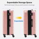 OLIXIS 20 Inch Carry-On Luggage, Hardside Suitcase with Spinner Wheels, Lightweight ABS Hard Shell Travel Luggage, TSA Approved Lock, Expandable Small Suitcase for Business & TravelPink