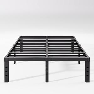 Neslime 16" High Metal King Bed Frame Platform, King Size Bed Frame No Box Spring Needed, Heavy Duty, Easy Assembly, Noise Free, Black