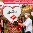 Red Heart LOVE Pinata with Stick and Blindfold, Romantic Party Supplies for Wedding, Anniversary, Bridal Shower, Birthday Decor, Large Paper Mache Candy Filler for Engagement & Surprise Proposal