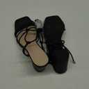Coutgo Women's Chunky Heel Sandals Lace Up Heels Square Toe Strappy Straps Party Shoes
7 1/5