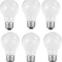 60 Watt Incandescent Light Bulbs, E26 A19 60W Stepless Dimming Light Bulbs 400lm, 3000K Soft Warm White, Vintage Clear Glass Incandescent Filament Bulb for Home (6 Pack)