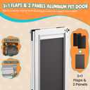 3-Flaps Aluminum Medium Doggy Door for Door, Pets Up to 45 lb | Include 1 Replacement Flap & 2 Closing Panels, Insulation Flap, Aluminum Safety Locks, Resist Extreme Weather, Heavy Duty