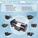 USQ1252 2.5HP Pool Pump Motor Compatible with Century A.O. Smith Hayward Super PumpSuper IIMax - floHayward Northstar Pump Round Flange Pool Motor Single Speed 48Y Frame, 230V