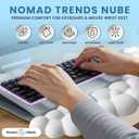 Cloud Wrist Rest  Memory Foam Arm & Wrist Support for Keyboard  Cute White Leather Design