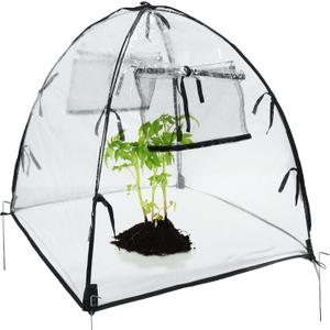 FCIHROSITCE Plant Tent Freeze Protection, Winter Plant Cover Freeze Protection 28" x 28" x 31"Clear Outdoor Garden Frost Cover, Transparent Waterproof Freeze Tent for Outdoors Potted Plants, 1 Pack